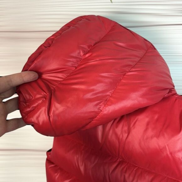 ADD Red Down Hooded Puff Vest Zip Front Pockets Logo Boys size 10Y - Picture 5 of 14